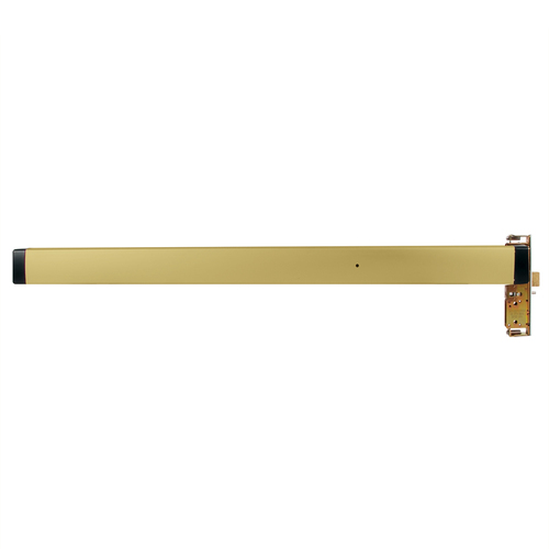 Mortise Exit Device, 1-1/8" BacksetNarrow Stile Aluminum Doors, RHR, 48", Request to Exit Monitor Switch, Satin Brass