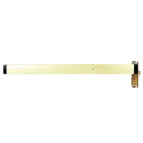 Mortise Exit Device, 1-1/2" Backset, Narrow Stile Aluminum Doors, RHR, 36", Electric Latch Retraction, Bright Brass