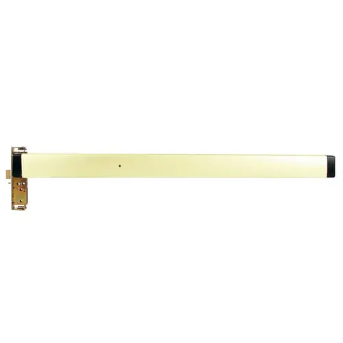 Mortise Exit Device, 1-1/2" Backset, Narrow Stile Aluminum Doors, LHR, 36", Bright Brass