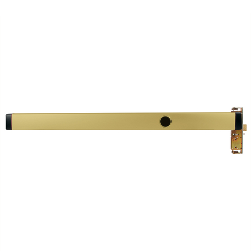 Mortise Exit Device, 31/32" Backset, Narrow Stile Aluminum Doors, RHR, 36", Cylinder Dogging, Satin Brass