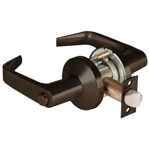 9K Series 2-3/4" Backset Privacy 15 Lever and K Rose with ANSI Strike Oil Rubbed Bronze Finish