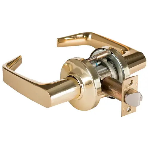 9K Series 2-3/4" Backset Passage 15 Lever and C Rose with ANSI Strike Bright Brass Finish