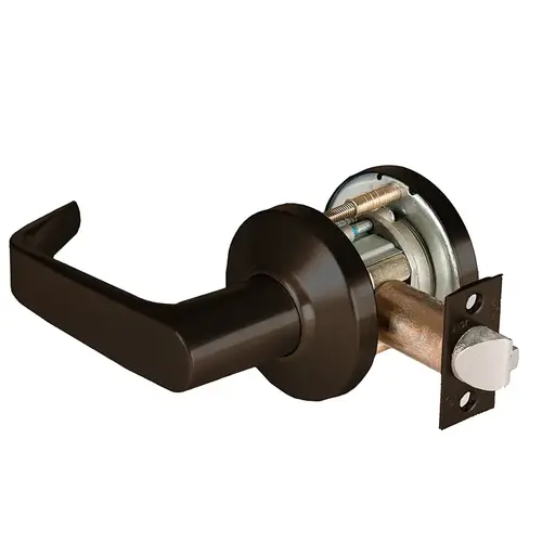 Grade 1 Closet Cylindrical Lock, Lost Motion, 15 Lever, C Rose, Non-Keyed, Dark Bronze Finish, 4-7/8" ANSI Strike, Non-handed Dark Bronze