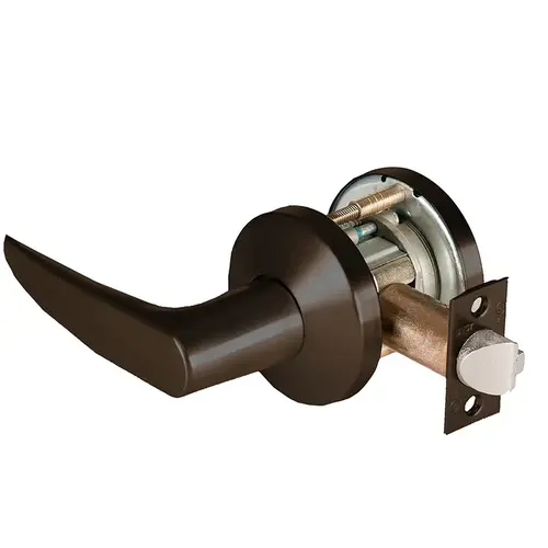 9K Series 2-3/4" Backset Exit 16 Lever and K Rose with ANSI Strike Oil Rubbed Bronze Finish