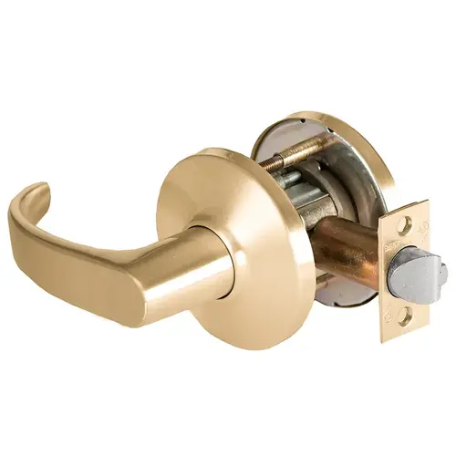 9K Series 2-3/4" Backset Exit 14 Lever and D Rose with ANSI Strike Satin Brass Finish