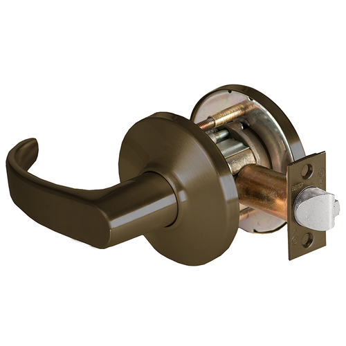 Grade 1 Exit Cylindrical Lock, Lost Motion, 14 Lever, D Rose, Non-Keyed, Oil-Rubbed Bronze Finish, 2-3/4" ANSI Strike, Non-handed Oil-Rubbed Bronze