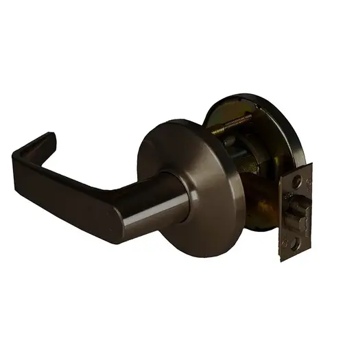 Grade 1 Closet Cylindrical Lock, Lost Motion, 15 Lever, D Rose, Non-Keyed, Dark Bronze Finish, 4-7/8" ANSI Strike, Non-handed Dark Bronze