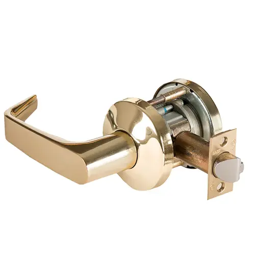 9K Series 2-3/4" Backset Exit 15 Lever and K Rose with ANSI Strike Bright Brass Finish