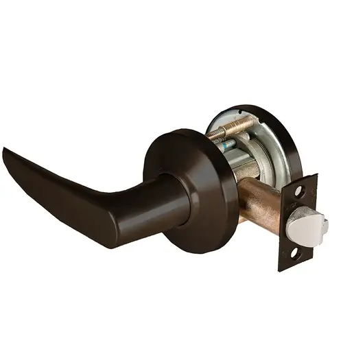 Grade 1 Closet Cylindrical Lock, Lost Motion, 16 Lever, C Rose, Non-Keyed, Dark Bronze Finish, 2-3/4" ANSI Strike, Non-handed Dark Bronze