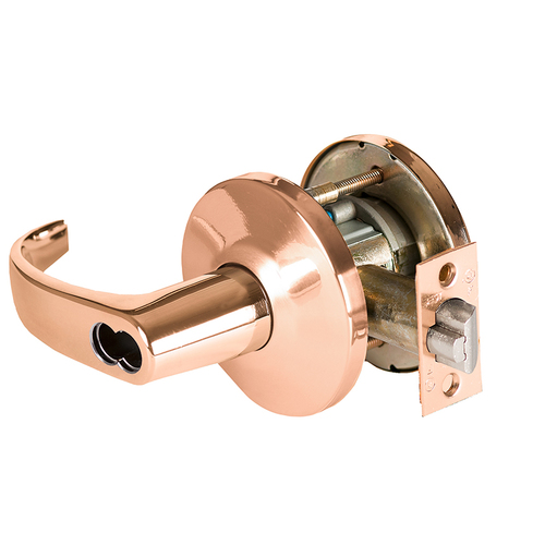 Cylindrical Lock Bright Bronze Clear Coated