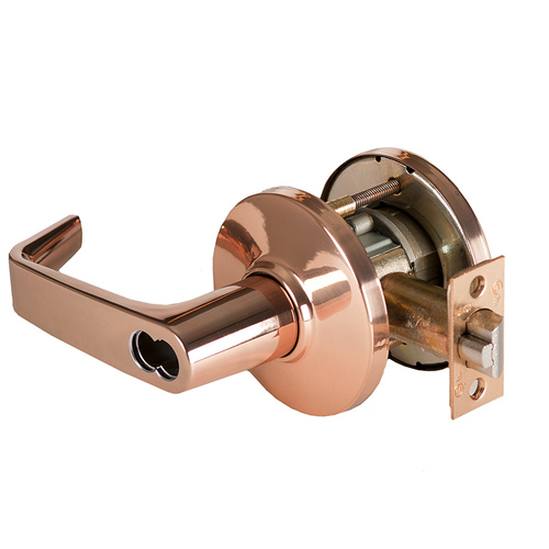 Cylindrical Lock Bright Bronze Clear Coated