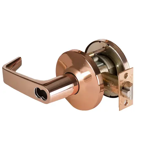 Cylindrical Lock Bright Bronze Clear Coated