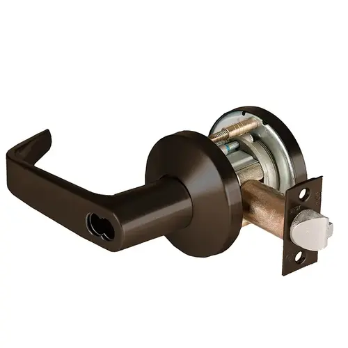 Grade 1 Special Cylindrical Lock, Lost Motion, 15 Lever, K Rose, SFIC Less Core, Oil-Rubbed Bronze Finish, 4-7/8" ANSI Strike, Non-handed Oil-Rubbed Bronze