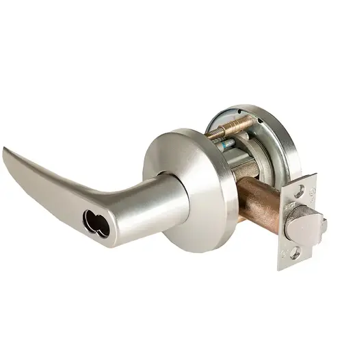 Grade 1 Special Cylindrical Lock, Lost Motion, 16 Lever, K Rose, SFIC Less Core, Satin Nickel Finish, 4-7/8" ANSI Strike, Non-handed Satin Nickel