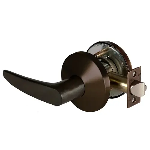 Grade 1 Exit Cylindrical Lock, Lost Motion, 16 Lever, L Rose, Non-Keyed, Dark Bronze Finish, 2-3/4" ANSI Strike, Non-handed Dark Bronze