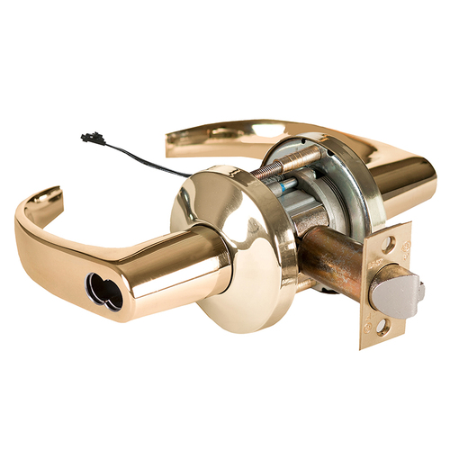 Electric Cylindrical Lock Bright Brass