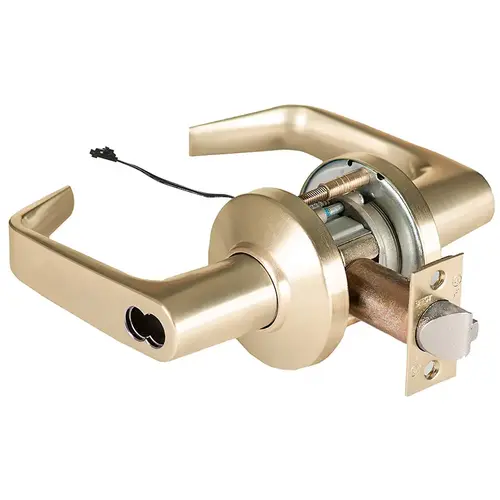 Electric Cylindrical Lock Satin Brass