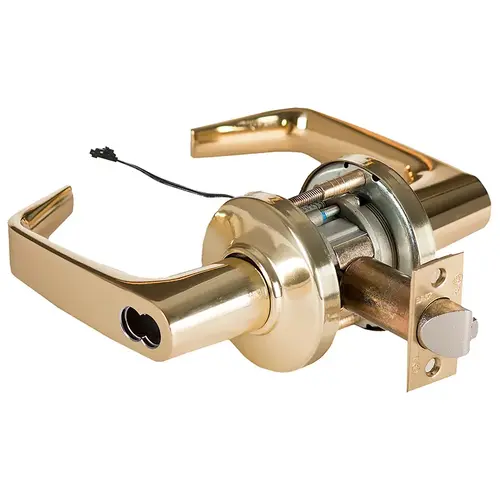 Electric Cylindrical Lock Bright Brass