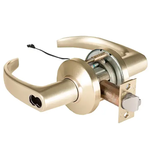 Electric Cylindrical Lock Satin Brass