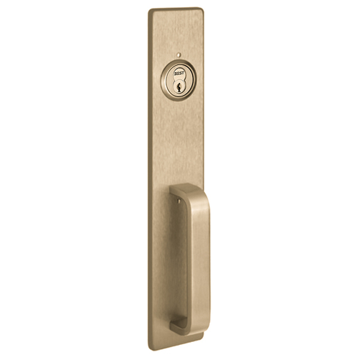 Apex and Olympian Series Wide Stile Trim, Key Retracts Latchbolt, A Design Pull, Retrofit Trim, Satin Brass