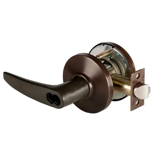 Grade 1 Closet/Storeroom Cylindrical Lock, Lost Motion, 16 Lever, D Rose, SFIC Less Core, Oil-Rubbed Bronze Finish, 2-3/4" ANSI Strike, Non-handed Oil-Rubbed Bronze