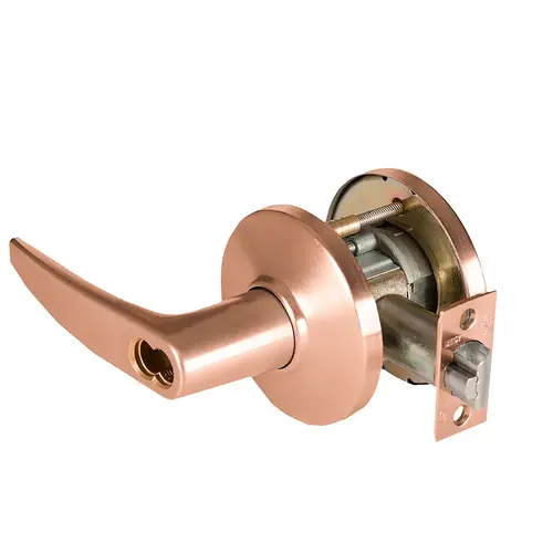 Grade 1 Special Cylindrical Lock, Lost Motion, 16 Lever, D Rose, SFIC Less Core, Satin Bronze Finish, 4-7/8" ANSI Strike, Non-handed Satin Bronze