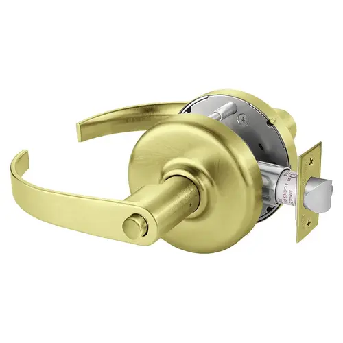 Zinc Princeton Lever and D Rose Privacy Grade 2 Standard Duty Lever Lock Satin Brass Finish