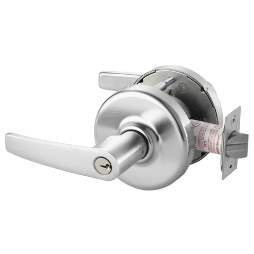 Zinc Princeton Lever and D Rose Storeroom / Public Restroom Grade 1 Extra Heavy Duty Cylindrical Lever Lock Satin Chrome Finish