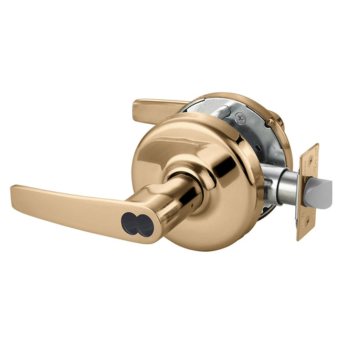 Grade 2 Entrance or Office Cylindrical Lock, Armstrong Lever, SFIC Prep Less Core, Bright Bronze Clear Coated Finish, Non-handed Bright Bronze Clear Coated