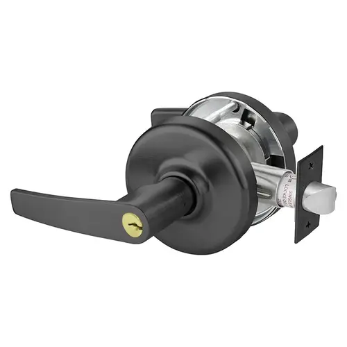 Grade 2 Storeroom or Closet Cylindrical Lock, Armstrong Lever, Conventional Cylinder, Black Oxidized Bronze, Oil Rubbed Finish, Non-handed, 3-3/4" Backset Black Oxidized Bronze, Oil Rubbed