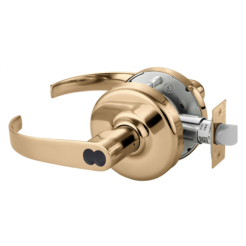 Grade 2 Storeroom or Closet Cylindrical Lock, Princeton Lever, SFIC Prep Less Core, Bright Bronze Clear Coated Finish, Non-handed Bright Bronze Clear Coated