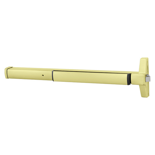 Narrow Stile Rim Exit Device, Cylinder Dogging, 36", Satin Brass Satin Brass