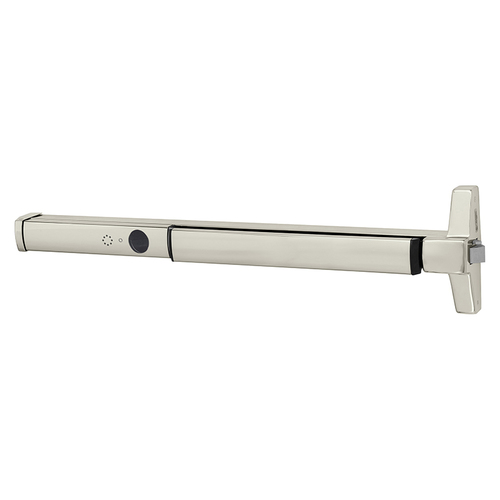 Narrow Stile Rim Exit Device, Cylinder Dogging, 36", Bright Nickel Bright Nickel Plated Clear Coated