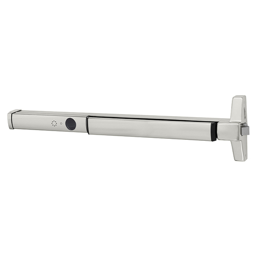 Narrow Stile Rim Exit Device, Cylinder Dogging, 36", Bright Stainless Steel Bright Stainless Steel