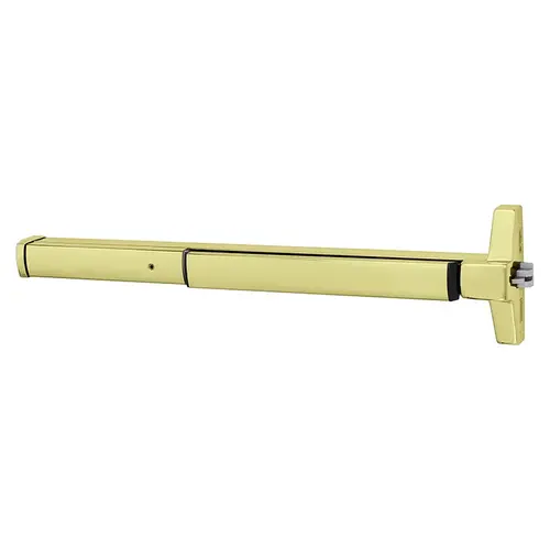 Narrow Stile SecureBolt Rim Exit Device, Motor Latch Retraction, 36", Bright Brass Bright Brass