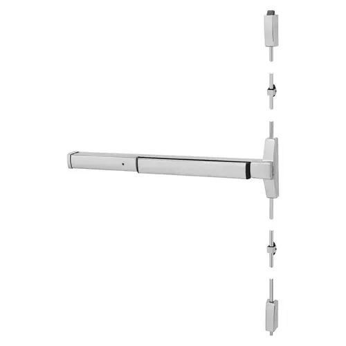 Narrow Stile Surface Vertical Rod Exit Device, Motor Latch Retraction, 36", Bright Chrome Bright Chromium Plated