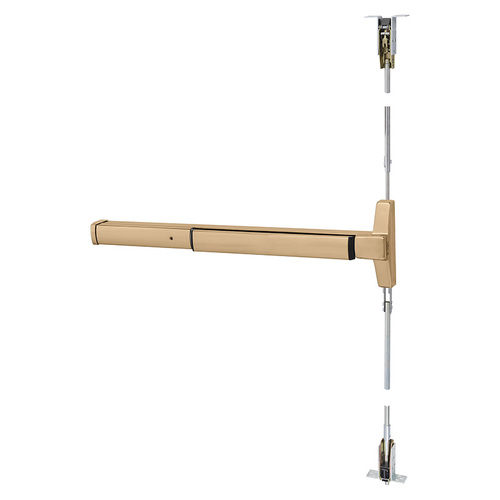 Narrow Stile Concealed Vertical Rod Exit Device, Motor Latch Retraction, 36", Bright Bronze Bright Bronze Clear Coated