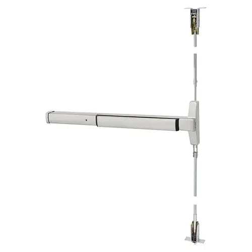 Narrow Stile Concealed Vertical Rod Exit Device, Motor Latch Retraction, 36", Bright Stainless Steel Bright Stainless Steel