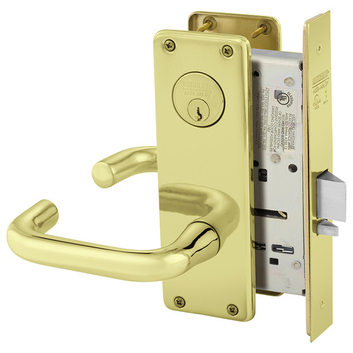 Mortise Lock Bright Brass