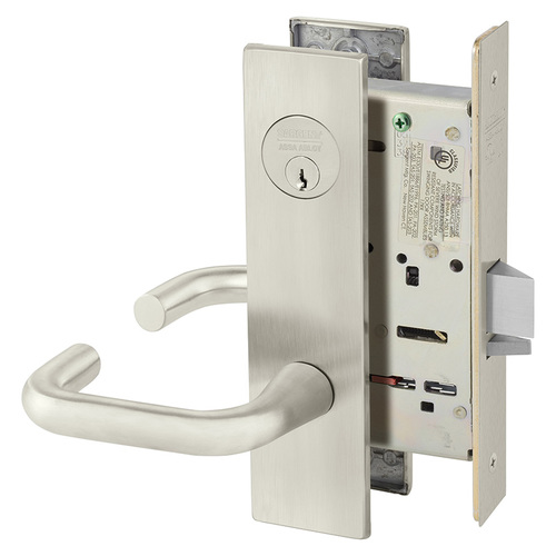 Mortise Lock Satin Nickel Plated Clear Coated