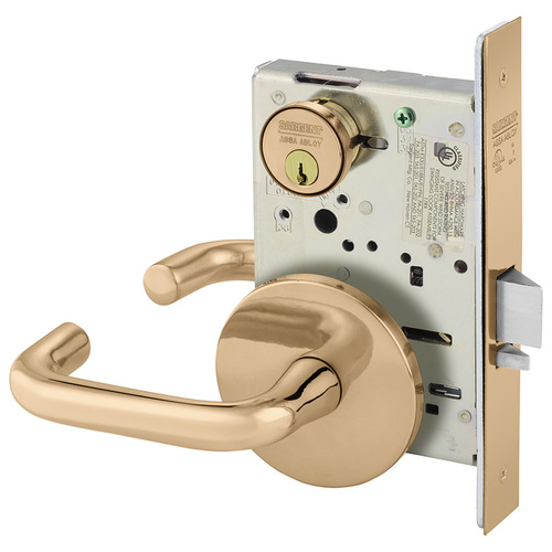 Mortise Lock Bright Bronze Clear Coated