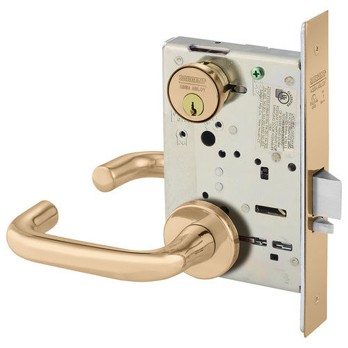 Mortise Lock Bright Bronze Clear Coated