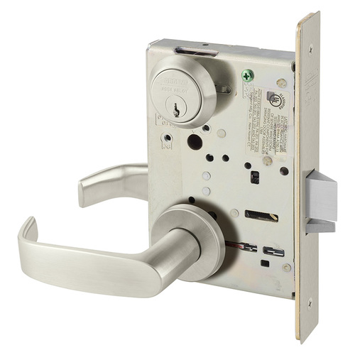 Mortise Lock Satin Nickel Plated Clear Coated