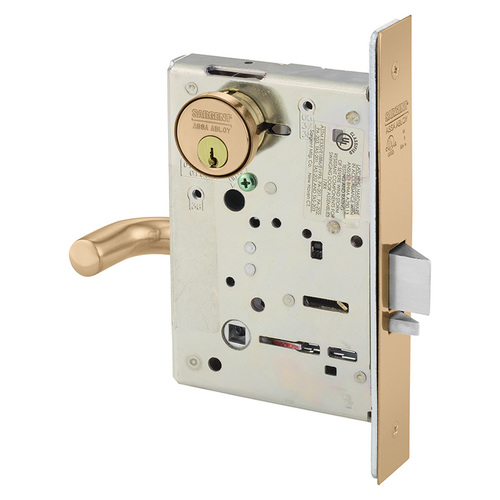 Mortise Lock Bright Bronze Clear Coated