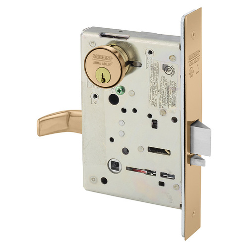 Mortise Lock Bright Bronze Clear Coated