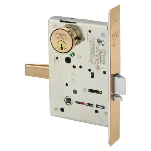 Mortise Lock Bright Bronze Clear Coated