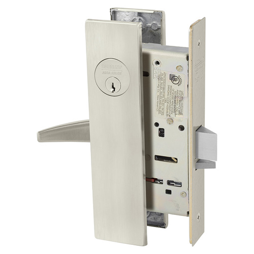 Mortise Lock Satin Nickel Plated Clear Coated