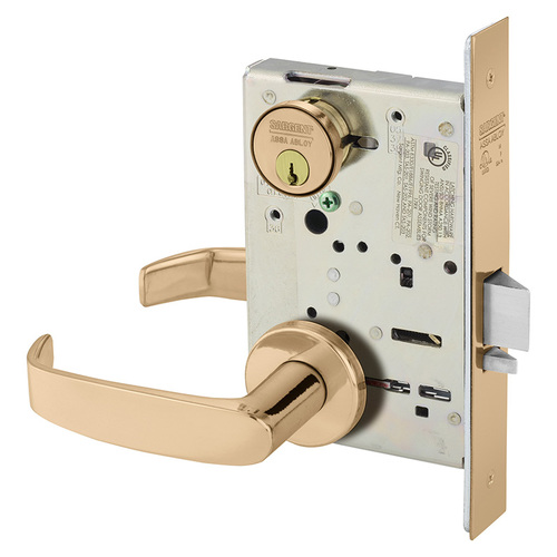 Mortise Lock Bright Bronze Clear Coated