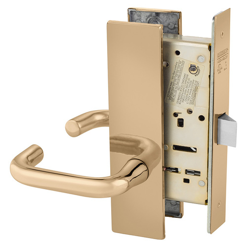 Mortise Lock Bright Bronze Clear Coated