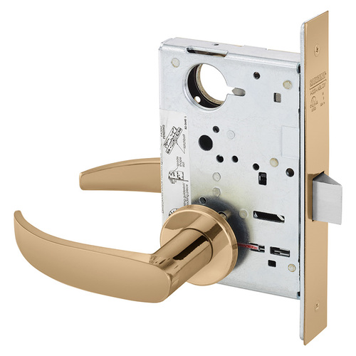 Mortise Lock Bright Bronze Clear Coated